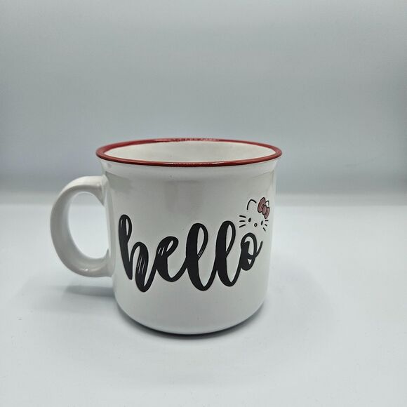 Hello‎ Kitty Red Rim Ceramic Mug by Silver Buffalo 20oz Coffee Cup Sanrio NEW - Picture 3 of 5